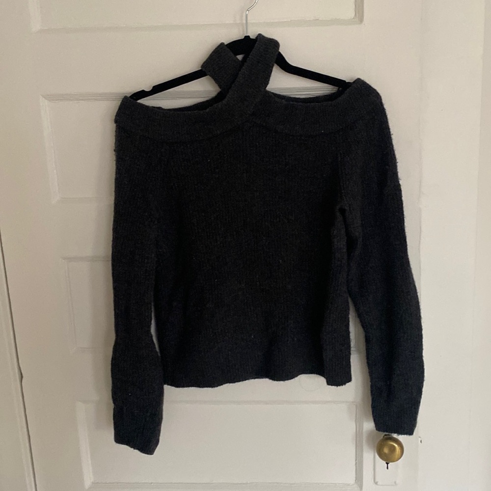 Anthropologie off the shoulder cross neck sweater